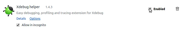 enable Xdebug plugin