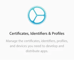 Certificates, Identifiers &#x26; Profiles